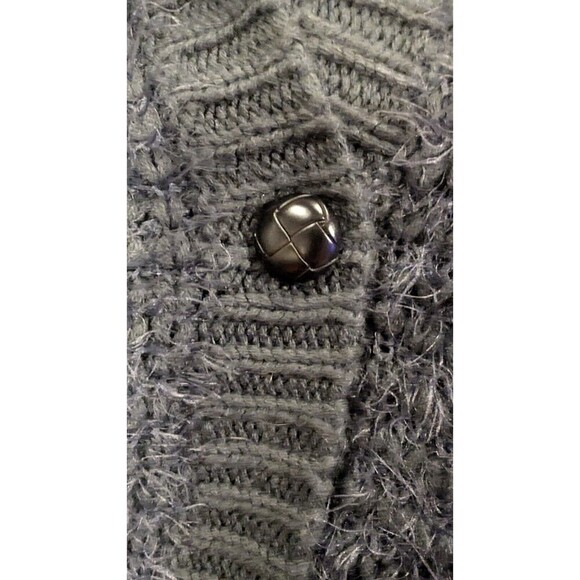 Volcom Grey Hooded Long Line Cardigan SZ 8/10 Fuzzy Comfy Fall Winter Relaxed - Picture 6 of 6